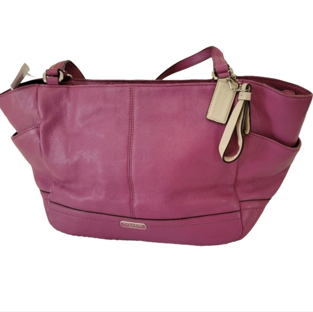 Genuine Coach Park Leather Carrie Bag in Rose with Silver Hardware NWT - Picture 1 of 13